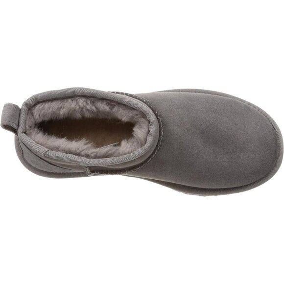 UGG Women's Grey Rounded Toe Sheepskin Lining Classic Ultra Mini Boot - Picture 5 of 7